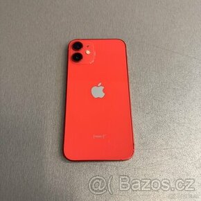 iPhone 12 mini 64GB červený, pěkný stav, 12 měsíců záruka