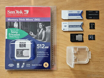 Paměťové karty Memory Stick Duo a Micro (M2) + redukce