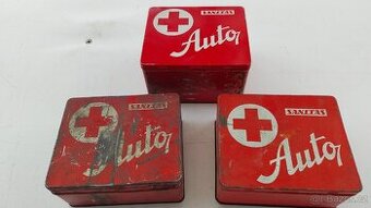 Retro autolékárničky,nádoby na mléko, košík