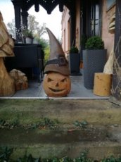 halloweenská dýně vyřezávaná motorovou - 1