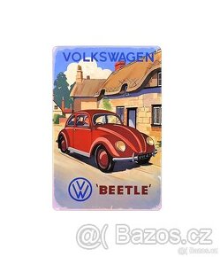 cedule plechová - Volkswagen Brouk (dobová reklama) - 1