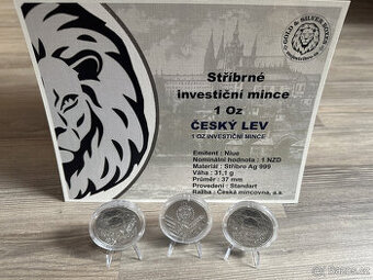 investiční stříbrná mince 1 Oz Český lev 2023 BU