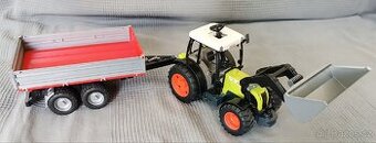 Bruder Traktor CLAAS Nectis 267F s nakladačem a přívěsem