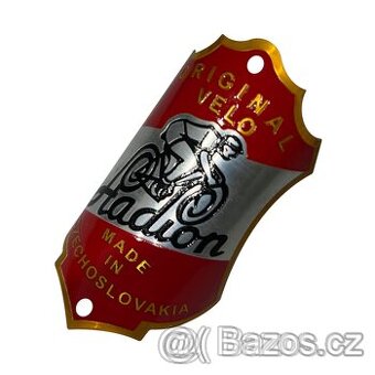 Štítek rámu Stadion S1, S11 - dle originálu leptaný, zlacený