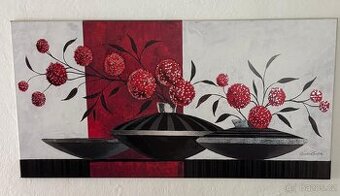 obraz černo- červeno-bílý