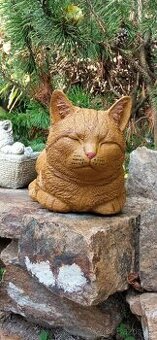 Zahradní dekorace- Dřímající kočka 3