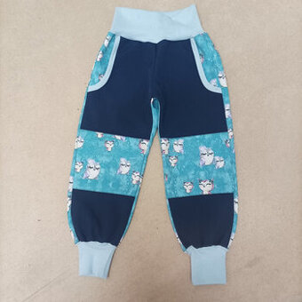 Dětské podzimní softshellové kalhoty - dva motivy