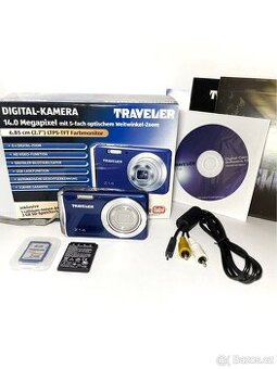 Traveler Z14 digitální fotoaparát — kompletní balení
