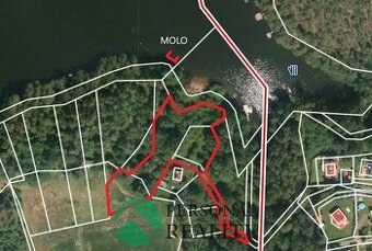 Prodej pozemků s molem u Slapské přehrady, 2345 m2 - Dublovi