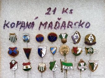 Maďarsko, fotbalové staré odznaky 21 ks .