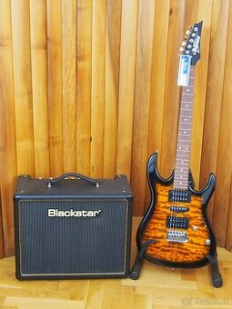 Kytarový set  Ibanez GRX 70 QA - SB + kombo Blackstar HT-5