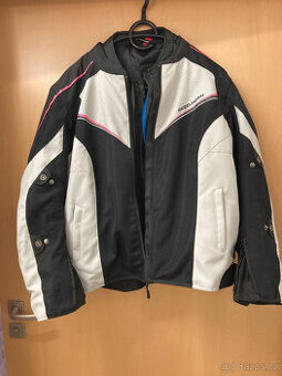 Dámská moto bunda REBELHORN Hiflow IV černo-stříbrno-růžová