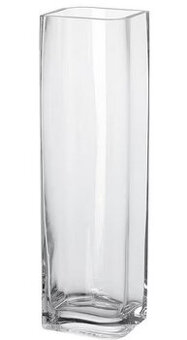 Nová hladká silnostěnná čtvercová váza, čiré sklo