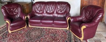 Luxusní kožená sedací souprava 3+1+1, 6539
