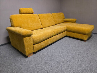Nová žlutá rohová sedačka rozkládací