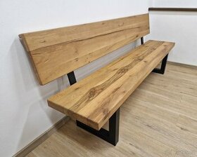 Nová lavice drásaný dub masiv 220 cm - 1