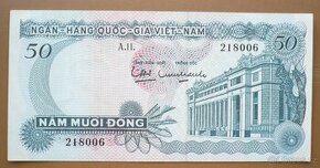 Bankovka, Jižní Vietnam, 50 dong, ročník 1969
