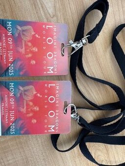 Prodame 2x listek Imagine Dragons 9.6,Golden Circle