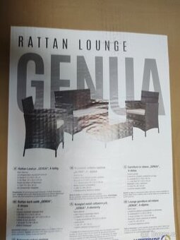 Lounge sestava Genua polyratan 4dílná hnědá-nová