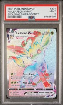 Pokemon PSA 9 Leafeon VMAX Rainbow
