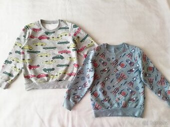 2x zateplená mikina pro chlapce, vel.122/128