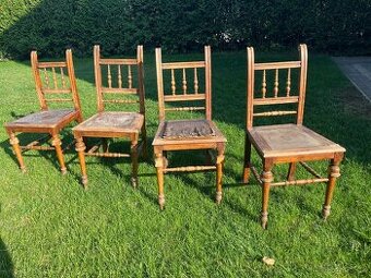 Starožitné židle na renovaci 4ks