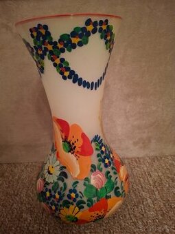 Skleněná malovaná váza