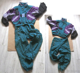 Vintage 90s petrolejová pánská kombinéza i 2 dílná