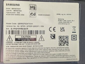 Díly z TV Samsung QE55Q40DAT na ND, prasklý displej