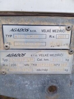 Brzděný vlek  agados  2.3t