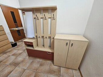 Předsíňová stěna + botník (set) – světlé dřevo