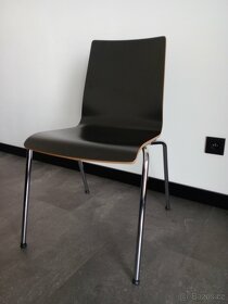 Dřevěná jídelní židle černá se stříbrnými nohami - 1