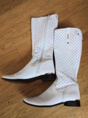 Nové bílé kožené boty Olivia vel.40 - 1