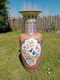 Váza porcelánová velká s přírodními čínskými motivy SLEVA