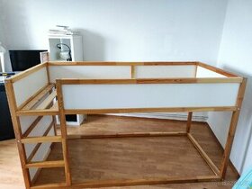 Oboustranná postel IKEA, bílá/borovice, 90x200 cm