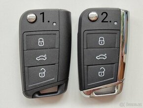 Klíč Škoda Octavia 3, Volkswagen Golf chrom lesklý. Klíč bez