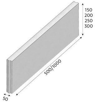 Prodám CS-Beton zahradní obrubník 100x25x5cm šedá přírodní