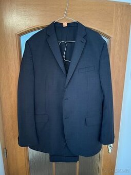 Pánský šedomodrý oblek Blažek, slim fit