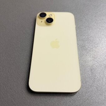 iPhone 15 128GB žlutý, 100% baterie, 12 měsíců záruka