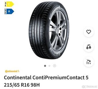 215/65/16 Continental letní