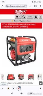 Elektrocentrála invertorová Extol 3200W