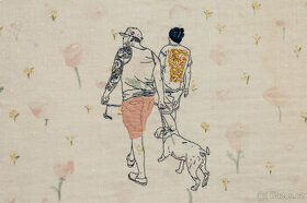 Vyšívaný obraz výtvarnice Ivany Kocmanové, česká značka BRO