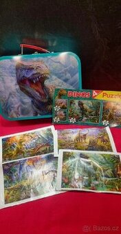 Puzzle dinosaurů v kufříku