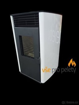 Teplovzdušné kamna na pelety 6 kW, autozápal, aplikace, nové