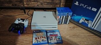 PS 4 pro + dva ovladače + nabíjecí stanice +hry