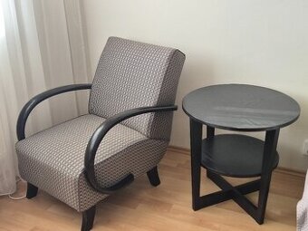 Křeslo Halabala  + stolek + zdarma křeslo k renovaci