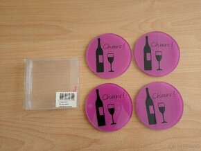 Cheers podtácky skleněné 4 ks