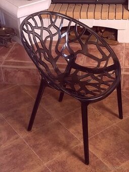 Luxusní designová křesla Koral, kouřový polykarbonát 6ks