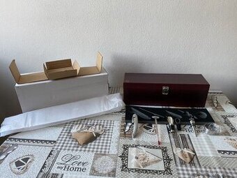 Nový dřevěný box na víno s příslušenstvím