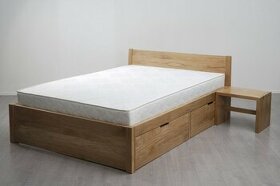 Manželská postel dub masiv